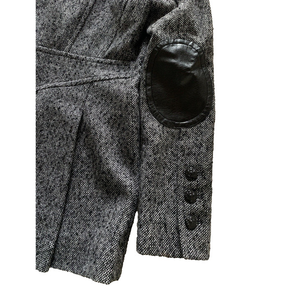 Guess Los Angeles 1981 Blazer Womens Small Leather Trim Wool Hipster Sports Coat - Picture 5 of 16